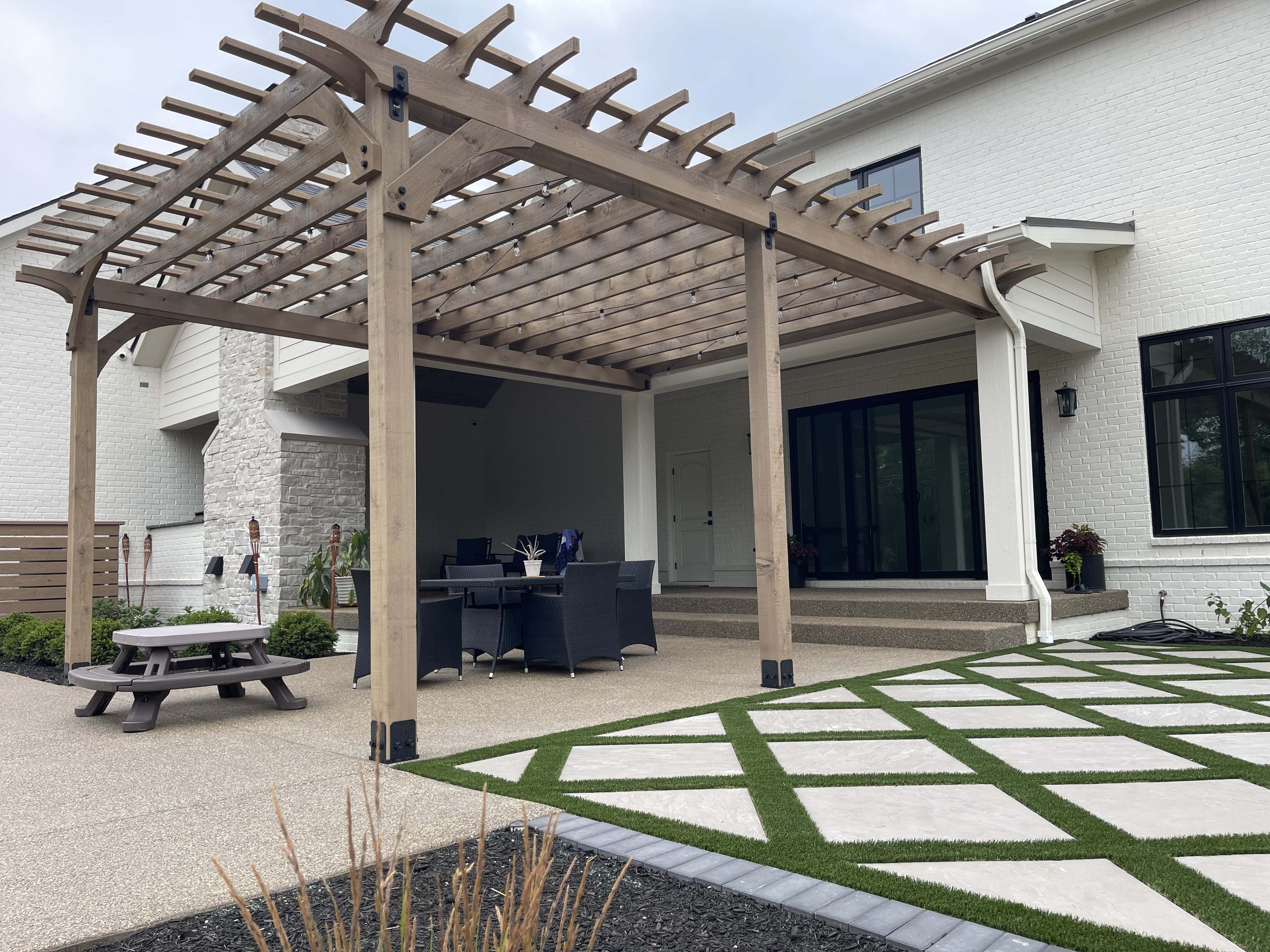 Pergola over patio